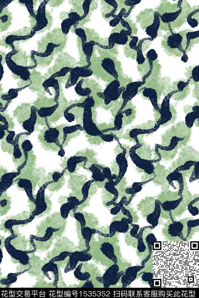 小清新肌理笔触数码印花华亿平台下载（图片编号: 1535352） - 瓦栏（Walan）