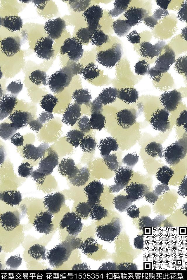 肌理笔触抽象数码印花华亿平台下载（图片编号: 1535354） - 瓦栏（Walan）