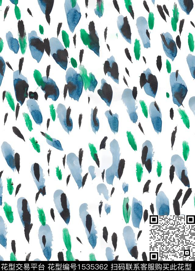 水彩手绘抽象数码印花华亿平台下载（图片编号: 1535362） - 瓦栏（Walan）