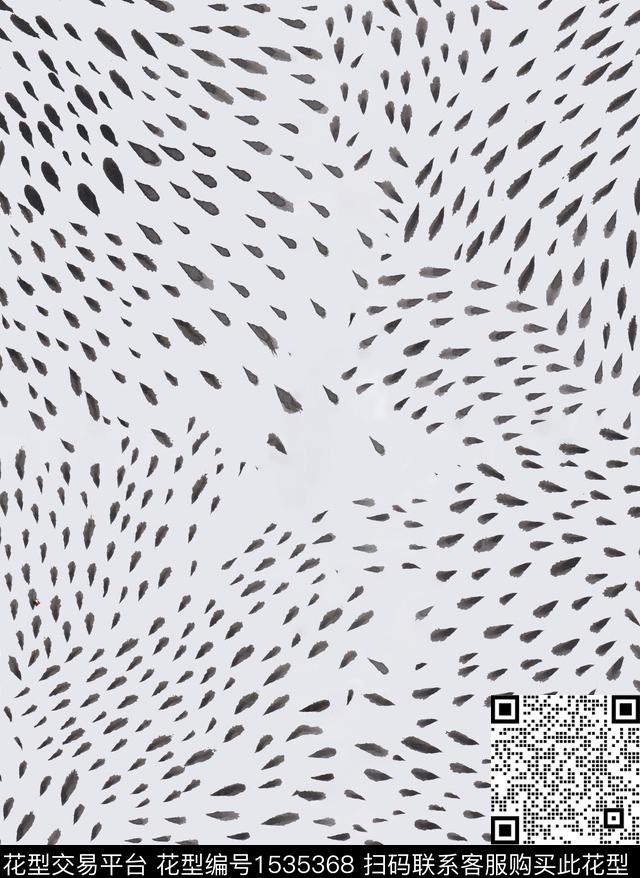 水墨手绘抽象数码印花华亿平台下载（图片编号: 1535368） - 瓦栏（Walan）