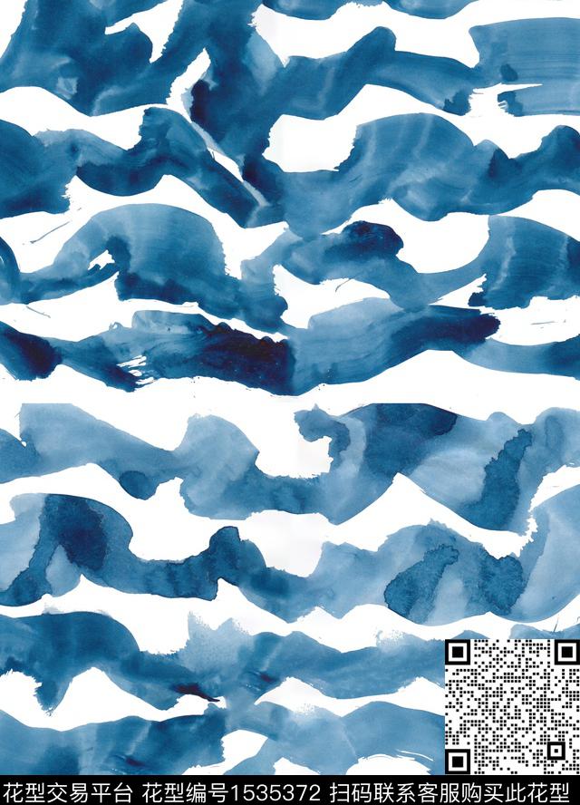 水彩手绘抽象数码印花华亿平台下载（图片编号: 1535372） - 瓦栏（Walan）