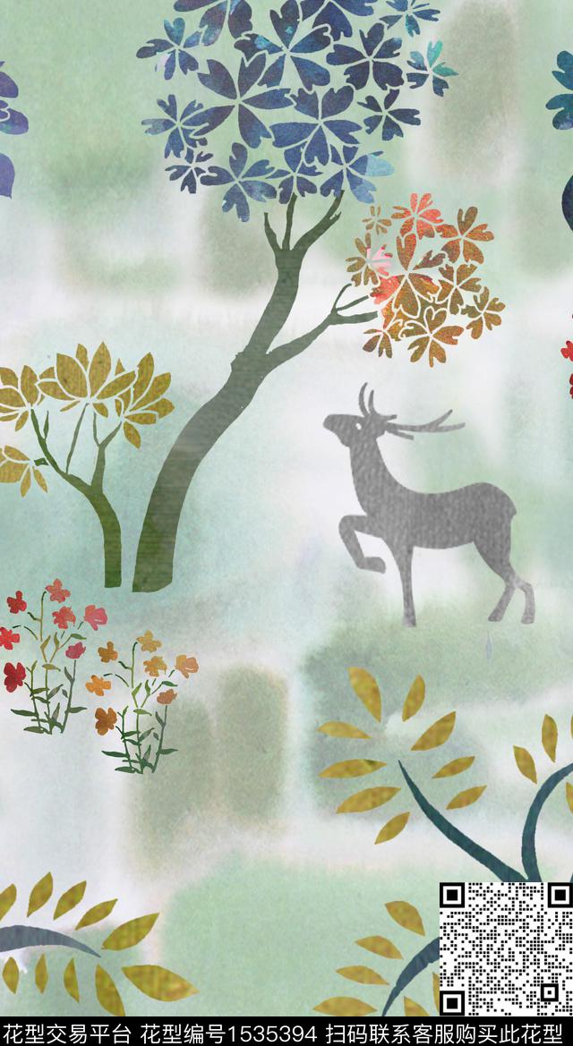 鹿stagspring数码印花华亿平台下载（图片编号: 1535394） - 瓦栏（Walan）