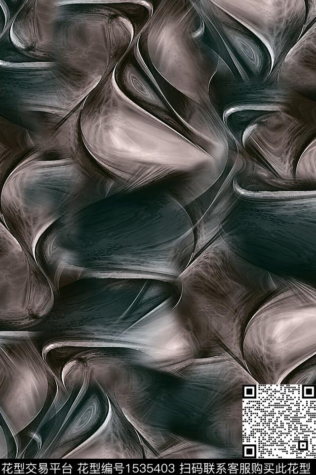 肌理抽象女装数码印花华亿平台下载（图片编号: 1535403） - 瓦栏（Walan）