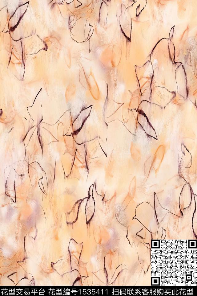 肌理抽象女装数码印花华亿平台下载（图片编号: 1535411） - 瓦栏（Walan）