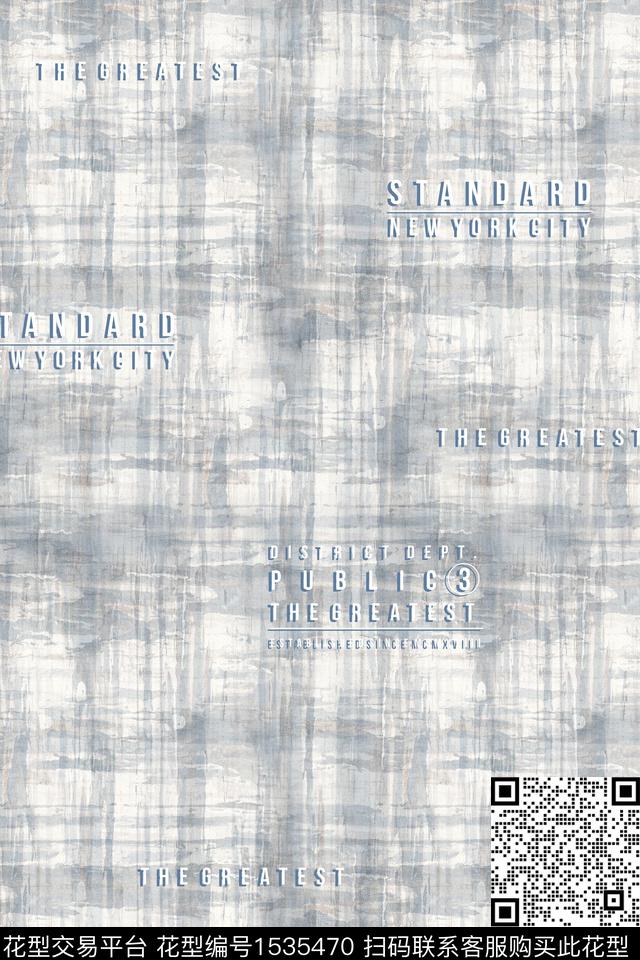 抽象男装字母男装满版花数码印花华亿平台下载（图片编号: 1535470） - 瓦栏（Walan）