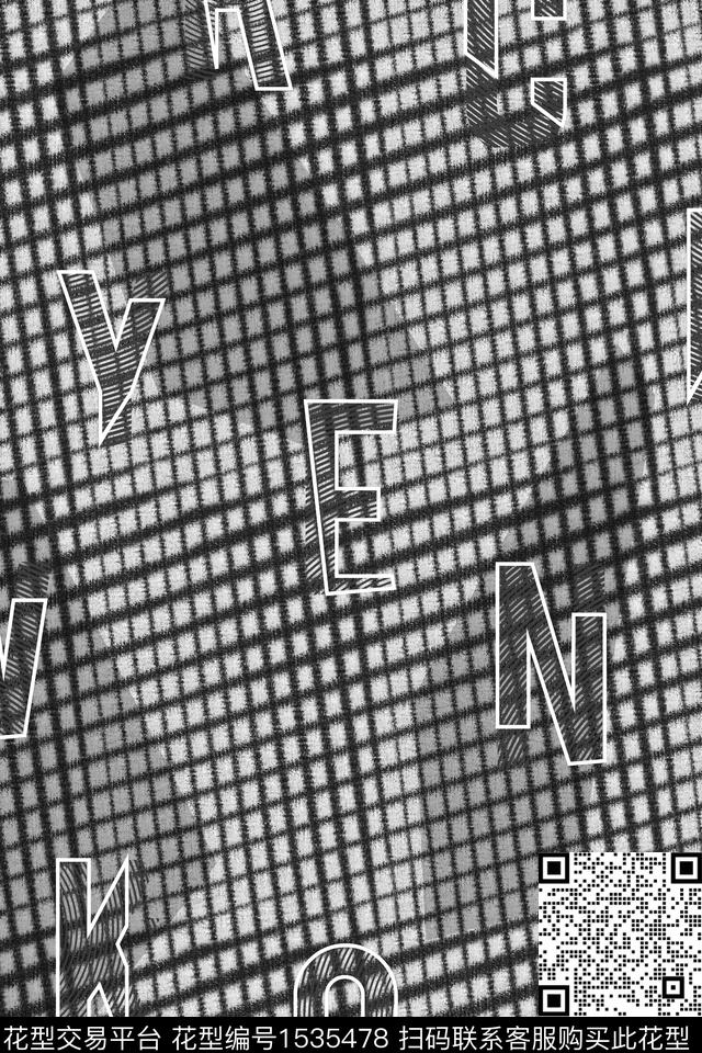 抽象男装字母男装满版花数码印花华亿平台下载（图片编号: 1535478） - 瓦栏（Walan）