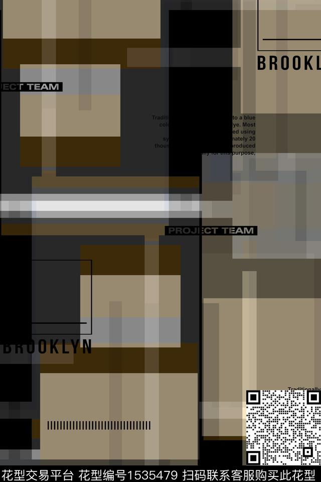 抽象男装字母男装满版花数码印花华亿平台下载（图片编号: 1535479） - 瓦栏（Walan）