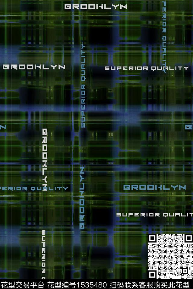 抽象男装字母男装满版花数码印花华亿平台下载（图片编号: 1535480） - 瓦栏（Walan）