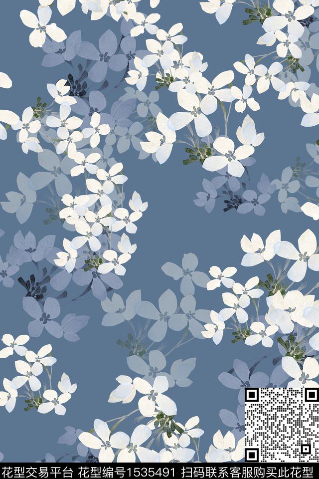 春夏华亿平台花卉小碎花数码印花华亿平台下载（图片编号: 1535491） - 瓦栏（Walan）