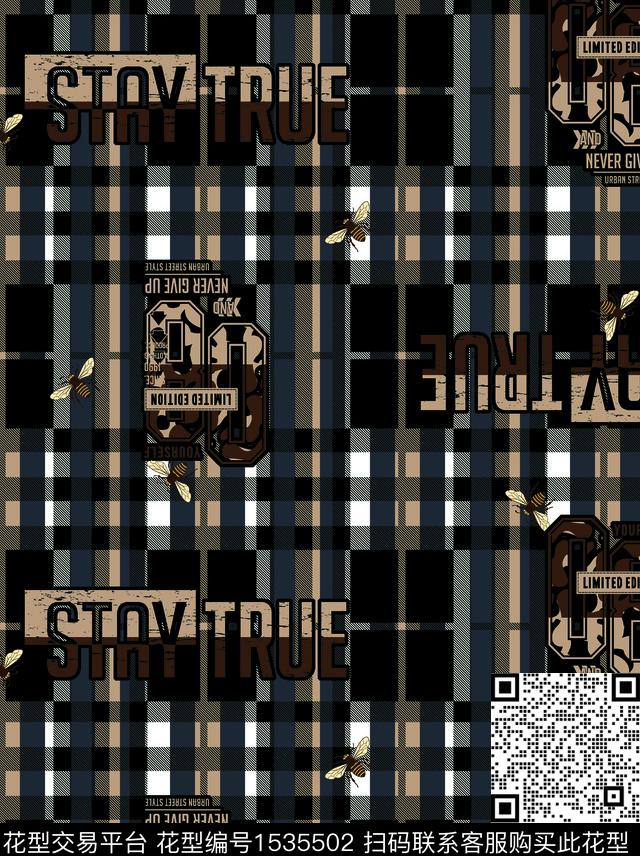 休闲字母几何数码印花华亿平台下载（图片编号: 1535502） - 瓦栏（Walan）