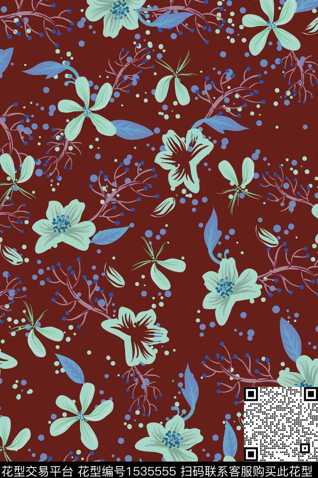 大牌风小清新年轻女性数码印花华亿平台下载（图片编号: 1535555） - 瓦栏（Walan）