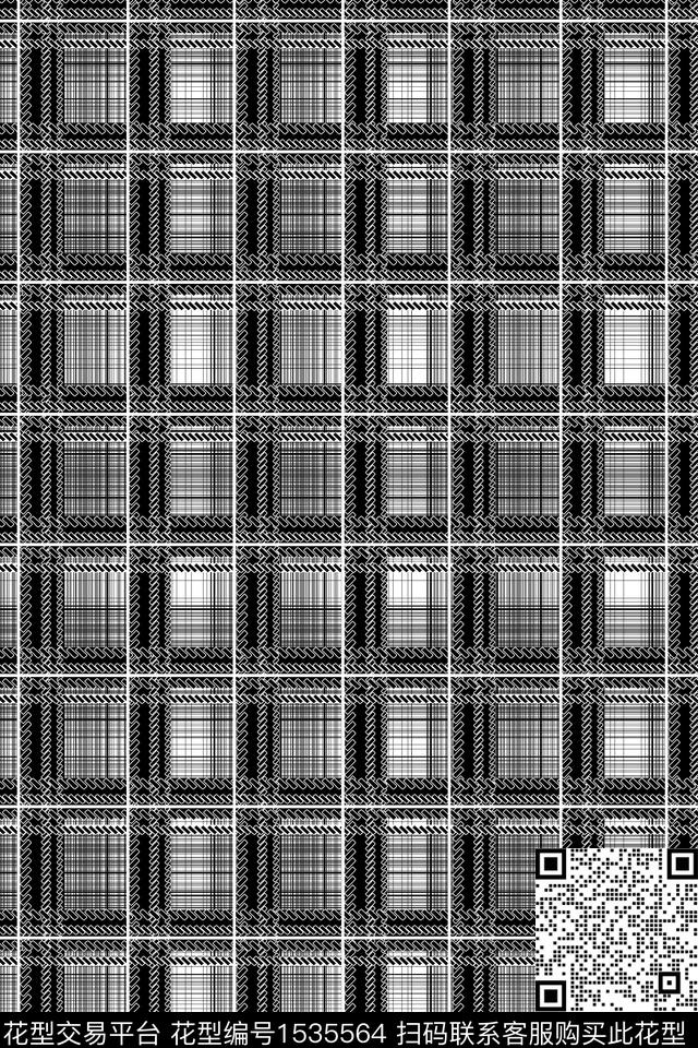 线条格子满版散花数码印花华亿平台下载（图片编号: 1535564） - 瓦栏（Walan）