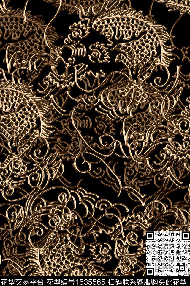 龙头线条金属数码印花华亿平台下载（图片编号: 1535565） - 瓦栏（Walan）