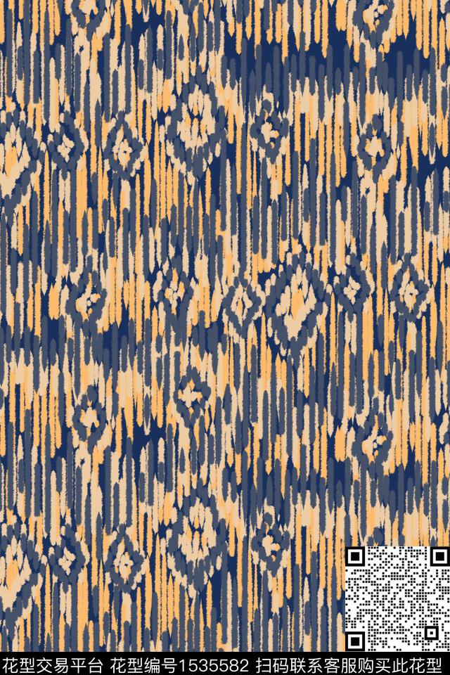 民族风几何复古数码印花华亿平台下载（图片编号: 1535582） - 瓦栏（Walan）