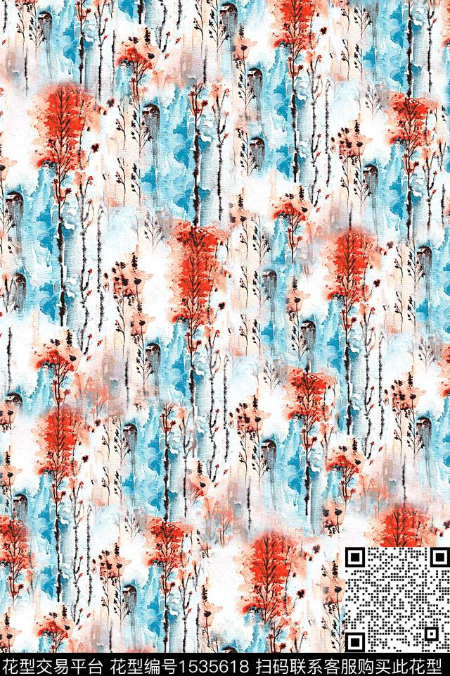 水彩抽象渐变数码印花华亿平台下载（图片编号: 1535618） - 瓦栏（Walan）