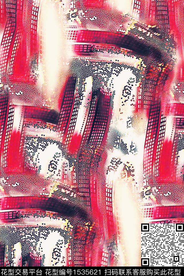 抽象几何数码印花华亿平台下载（图片编号: 1535621） - 瓦栏（Walan）