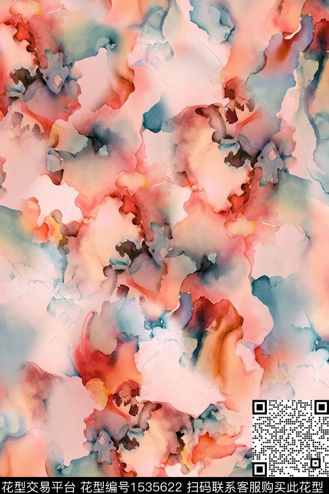 肌理抽象女装数码印花华亿平台下载（图片编号: 1535622） - 瓦栏（Walan）