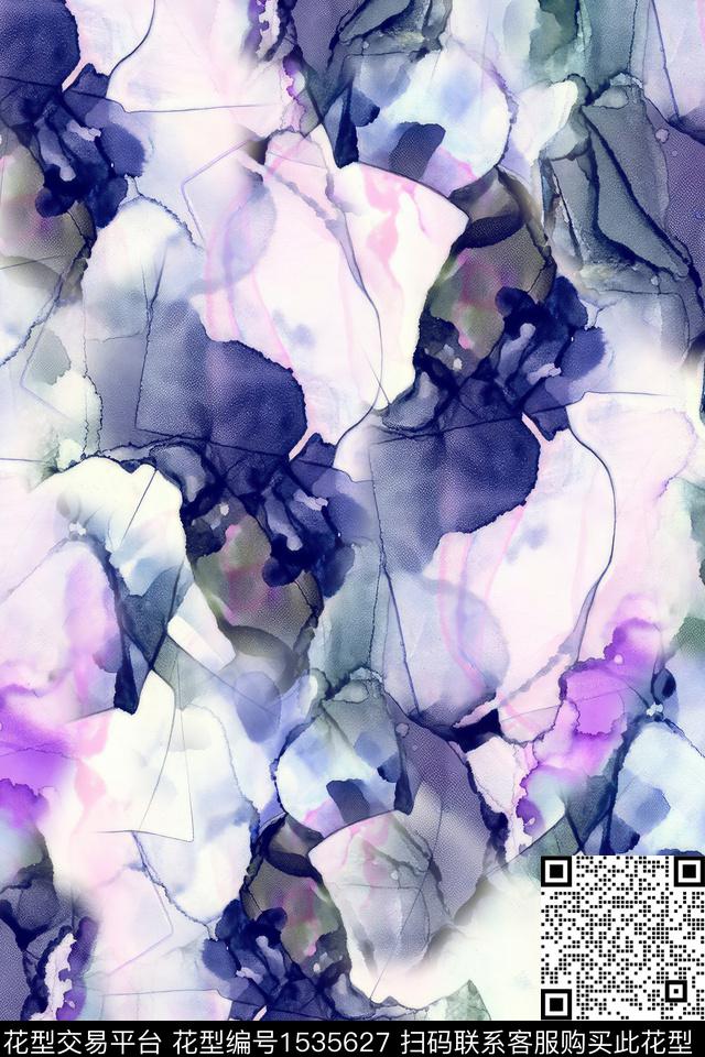 肌理抽象女装数码印花华亿平台下载（图片编号: 1535627） - 瓦栏（Walan）