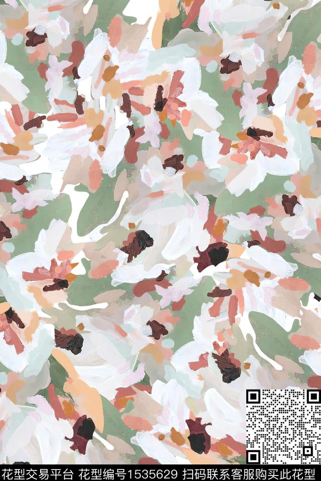 抽象女装肌理数码印花华亿平台下载（图片编号: 1535629） - 瓦栏（Walan）