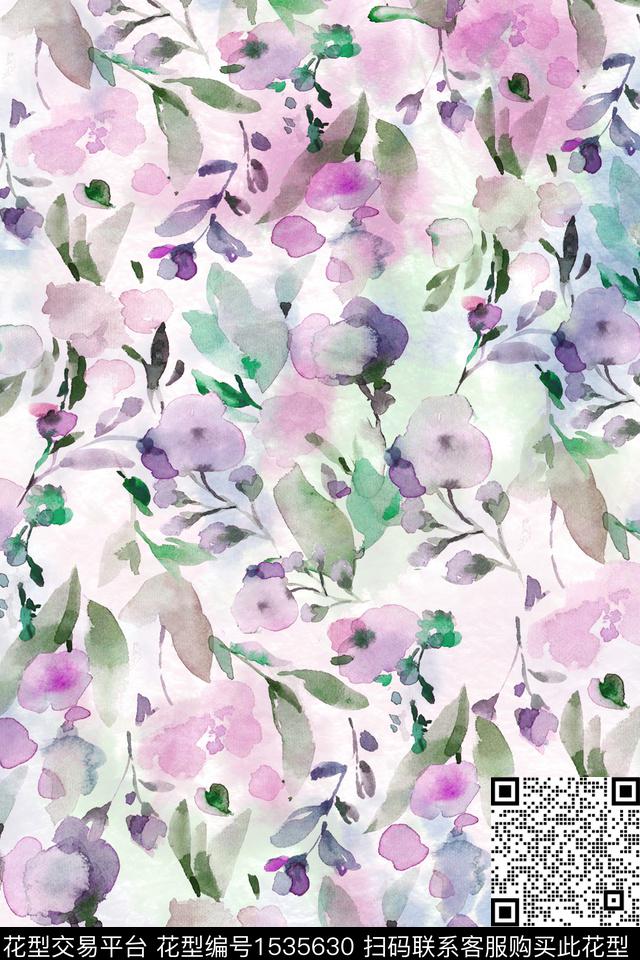 底纹女装花卉数码印花华亿平台下载（图片编号: 1535630） - 瓦栏（Walan）