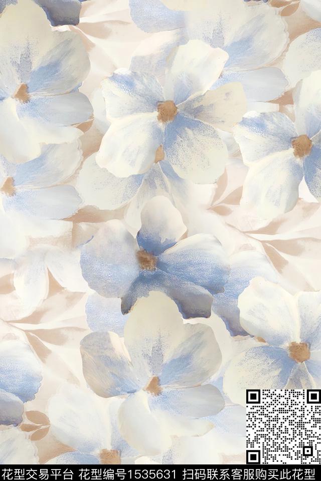 花卉大花女装数码印花华亿平台下载（图片编号: 1535631） - 瓦栏（Walan）
