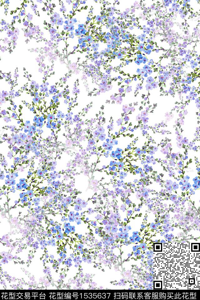绿植树叶年轻女性花卉数码印花华亿平台下载（图片编号: 1535637） - 瓦栏（Walan）