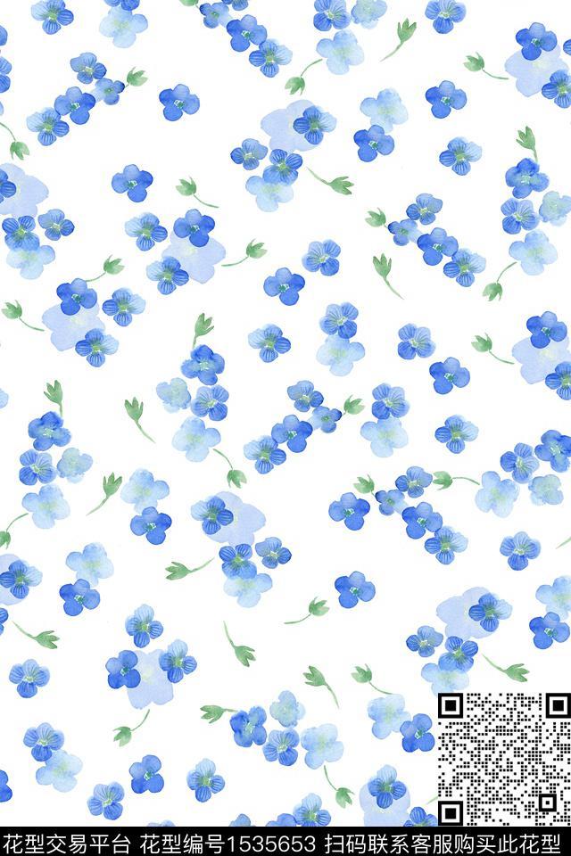 女装水彩年轻女性数码印花华亿平台下载（图片编号: 1535653） - 瓦栏（Walan）