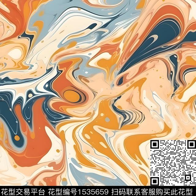 抽象肌理童装数码印花华亿平台下载（图片编号: 1535659） - 瓦栏（Walan）