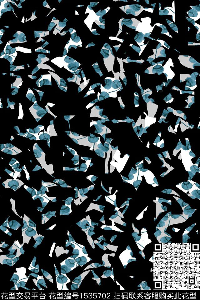 抽象男装字母男装满版花数码印花华亿平台下载（图片编号: 1535702） - 瓦栏（Walan）