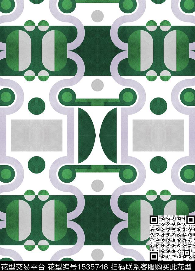 创意几何简约数码印花华亿平台下载（图片编号: 1535746） - 瓦栏（Walan）