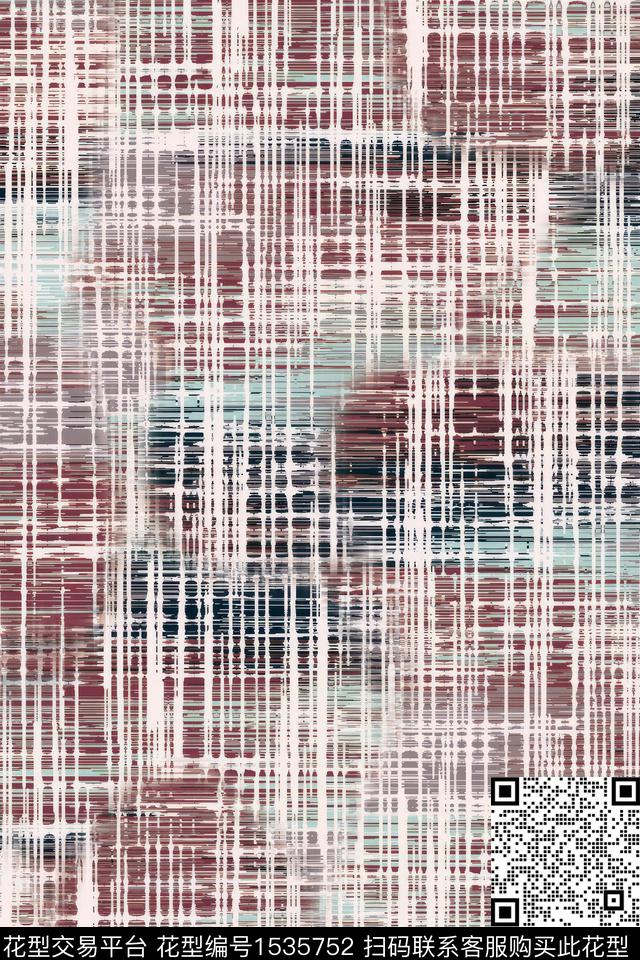 肌理抽象线条数码印花华亿平台下载（图片编号: 1535752） - 瓦栏（Walan）