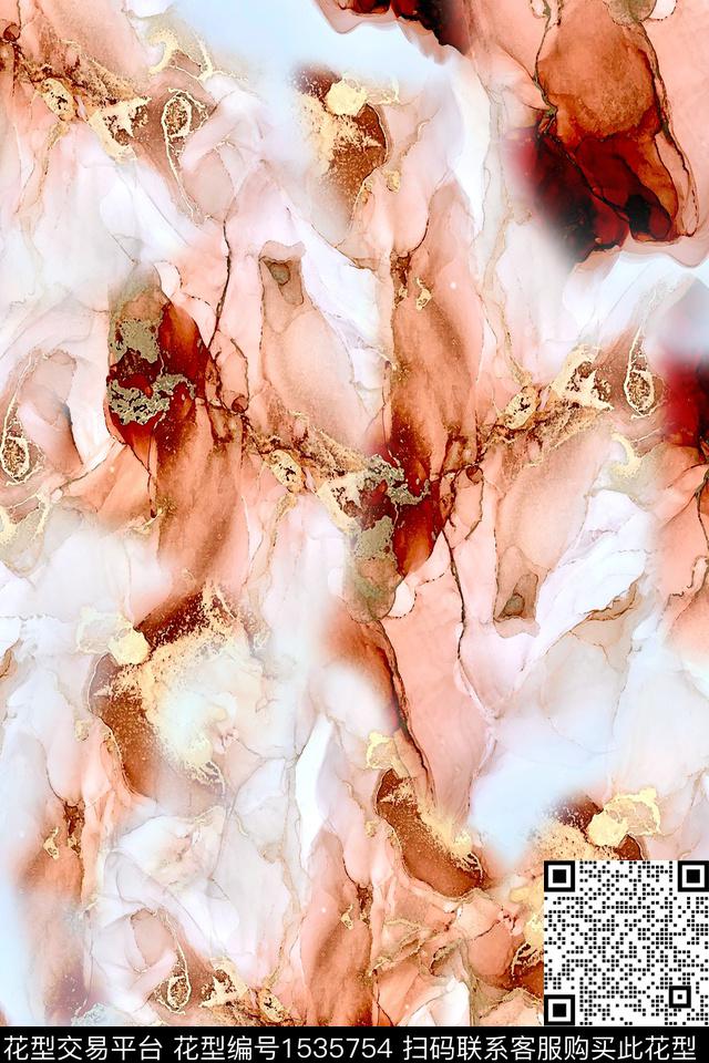 肌理抽象女装数码印花华亿平台下载（图片编号: 1535754） - 瓦栏（Walan）