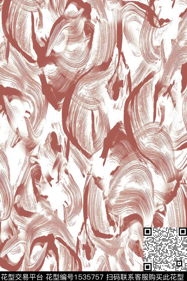 肌理抽象笔触数码印花华亿平台下载（图片编号: 1535757） - 瓦栏（Walan）