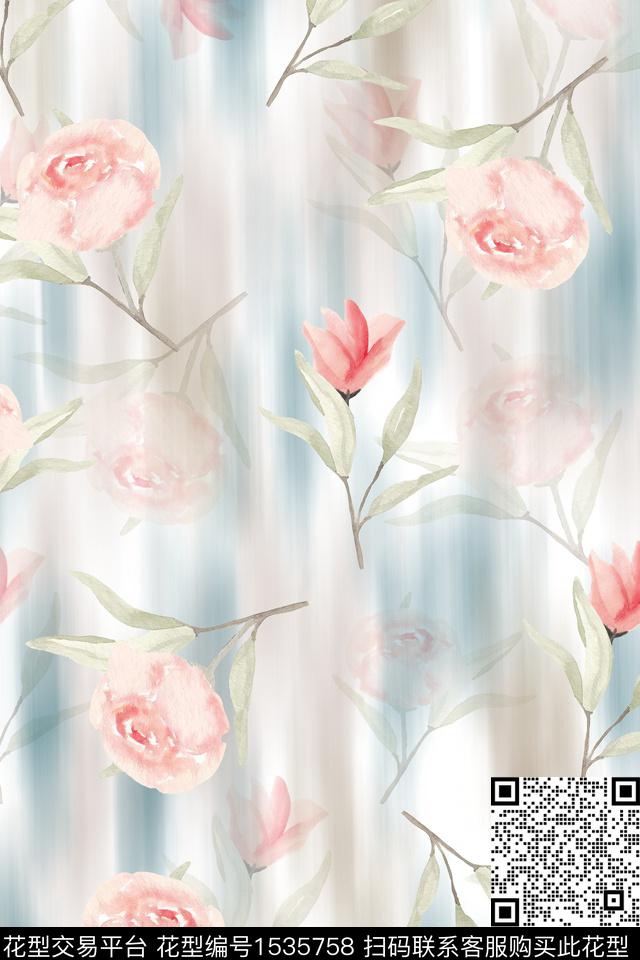 底纹肌理花卉数码印花华亿平台下载（图片编号: 1535758） - 瓦栏（Walan）