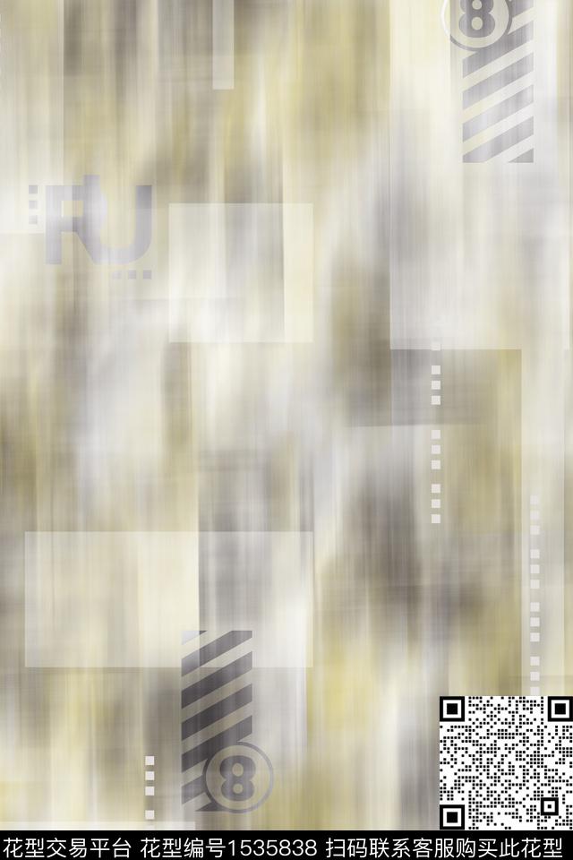 抽象男装字母肌理数码印花华亿平台下载（图片编号: 1535838） - 瓦栏（Walan）