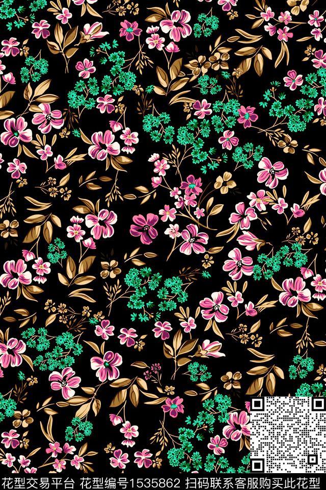 花卉小碎花数码印花华亿平台下载（图片编号: 1535862） - 瓦栏（Walan）