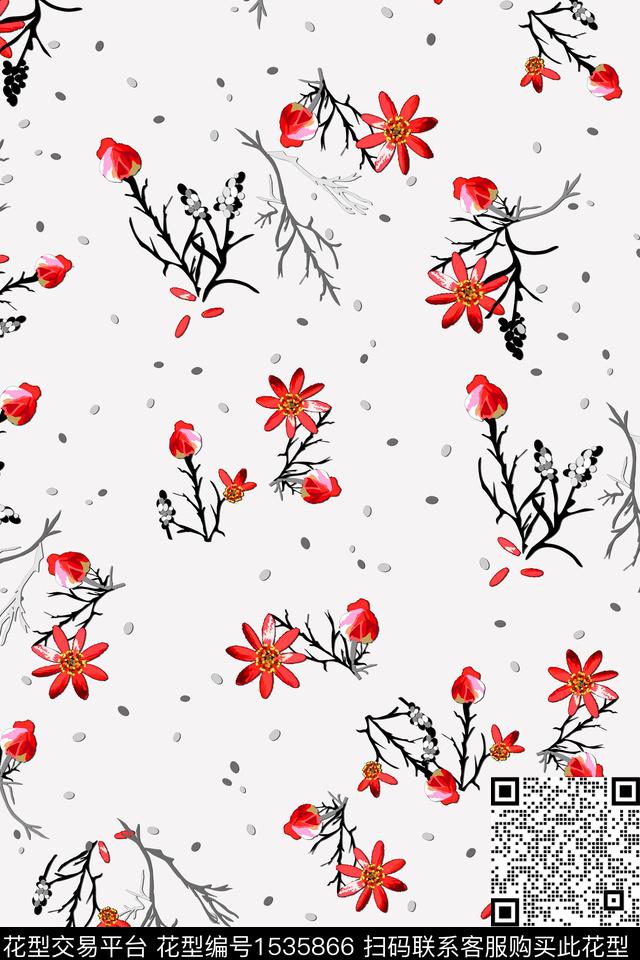 花卉小碎花数码印花华亿平台下载（图片编号: 1535866） - 瓦栏（Walan）