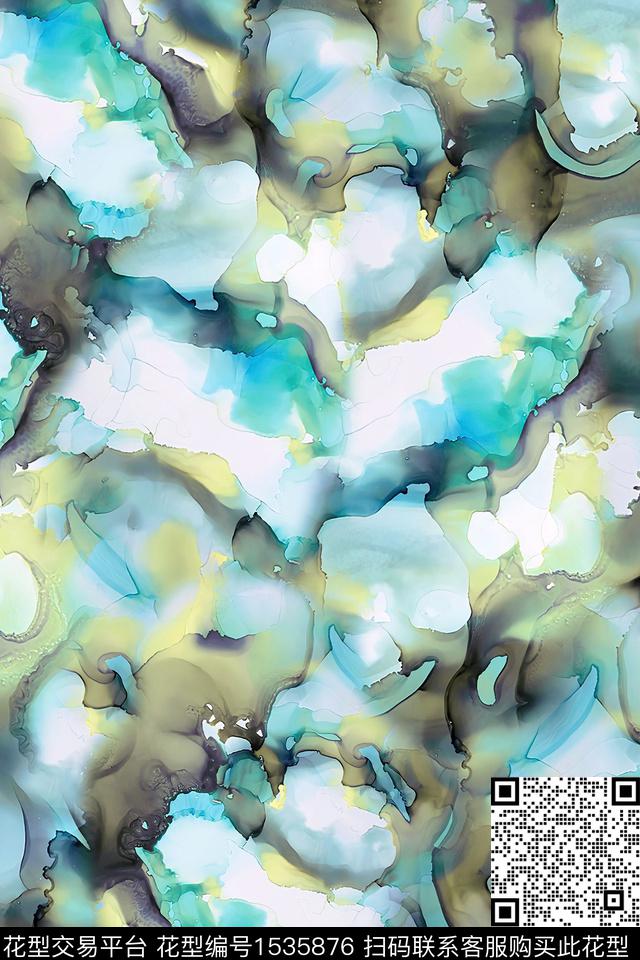 肌理抽象女装数码印花华亿平台下载（图片编号: 1535876） - 瓦栏（Walan）