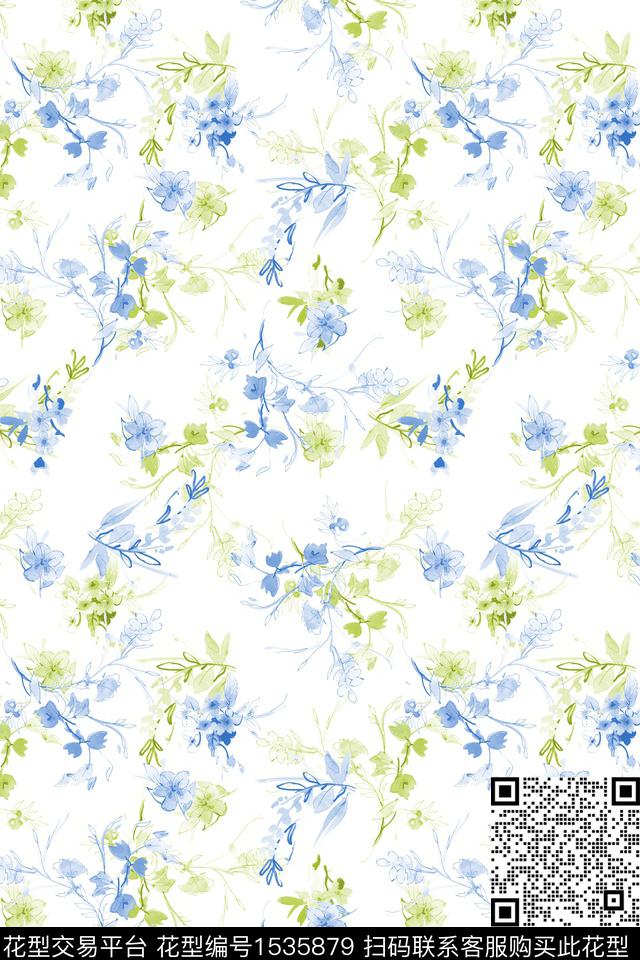 春夏华亿平台花卉清爽数码印花华亿平台下载（图片编号: 1535879） - 瓦栏（Walan）
