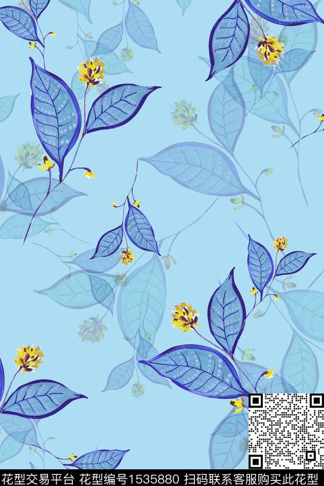 清爽春夏华亿平台花卉数码印花华亿平台下载（图片编号: 1535880） - 瓦栏（Walan）