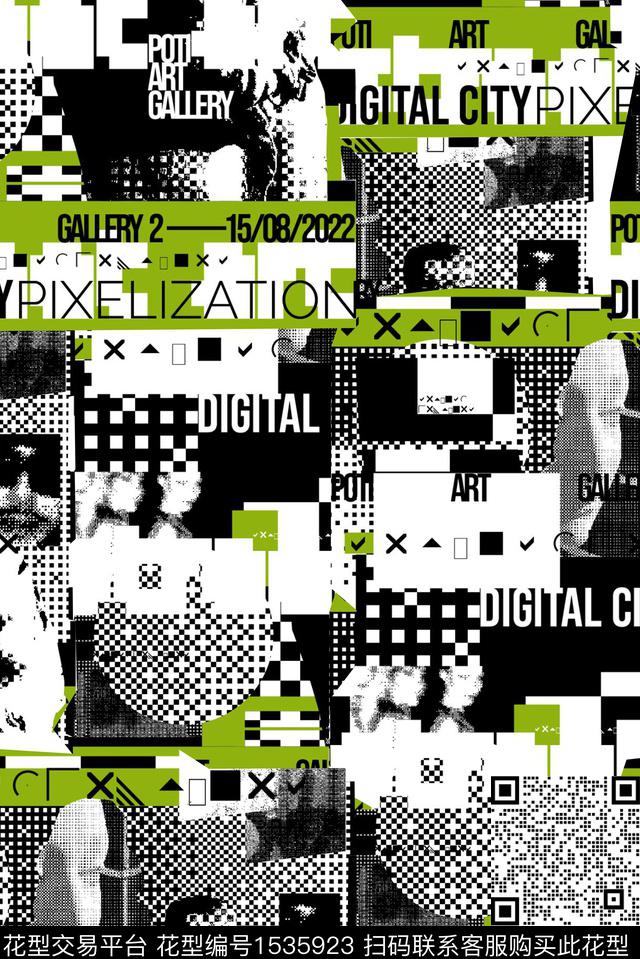 几何抽象艺术数码印花华亿平台下载（图片编号: 1535923） - 瓦栏（Walan）