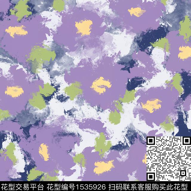 抽象肌理女装数码印花华亿平台下载（图片编号: 1535926） - 瓦栏（Walan）