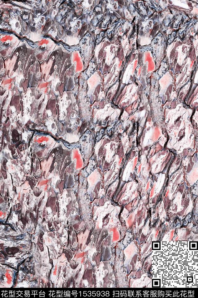 肌理裂纹树轮数码印花华亿平台下载（图片编号: 1535938） - 瓦栏（Walan）
