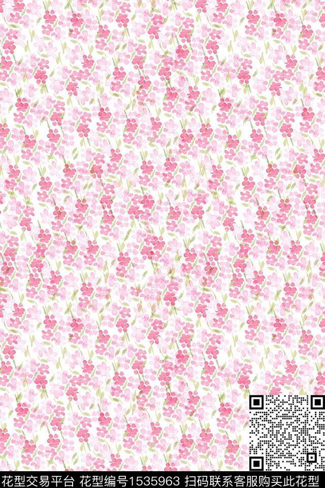 年轻女性女装水彩数码印花华亿平台下载（图片编号: 1535963） - 瓦栏（Walan）