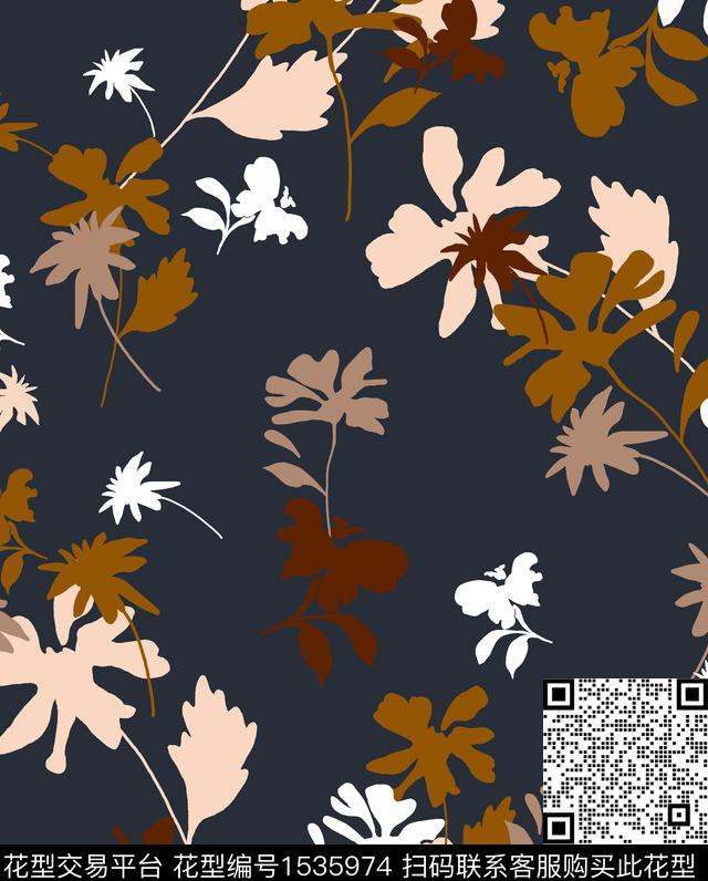 女装花卉连衣裙数码印花华亿平台下载（图片编号: 1535974） - 瓦栏（Walan）