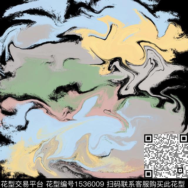 抽象肌理液态数码印花华亿平台下载（图片编号: 1536009） - 瓦栏（Walan）