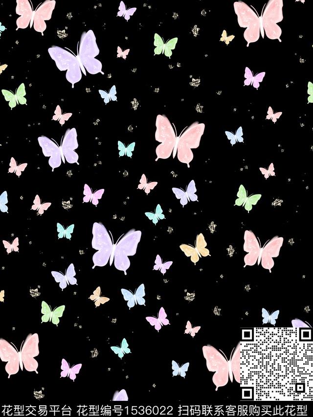 炫彩年轻女性蝴蝶传统印花华亿平台下载（图片编号: 1536022） - 瓦栏（Walan）