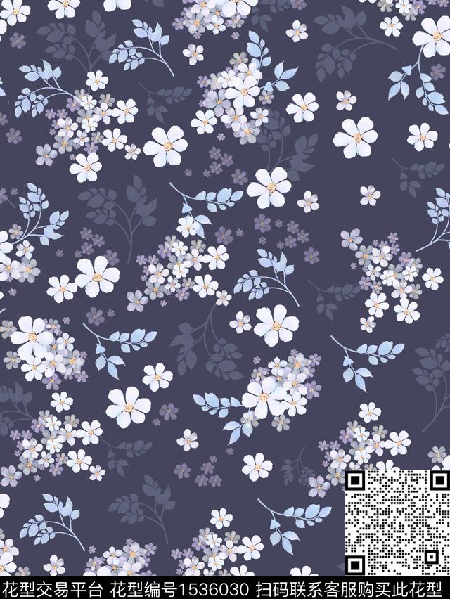 水彩花卉女装手绘花卉传统印花华亿平台下载（图片编号: 1536030） - 瓦栏（Walan）