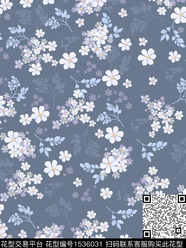 水彩花卉女装手绘花卉传统印花华亿平台下载（图片编号: 1536031） - 瓦栏（Walan）