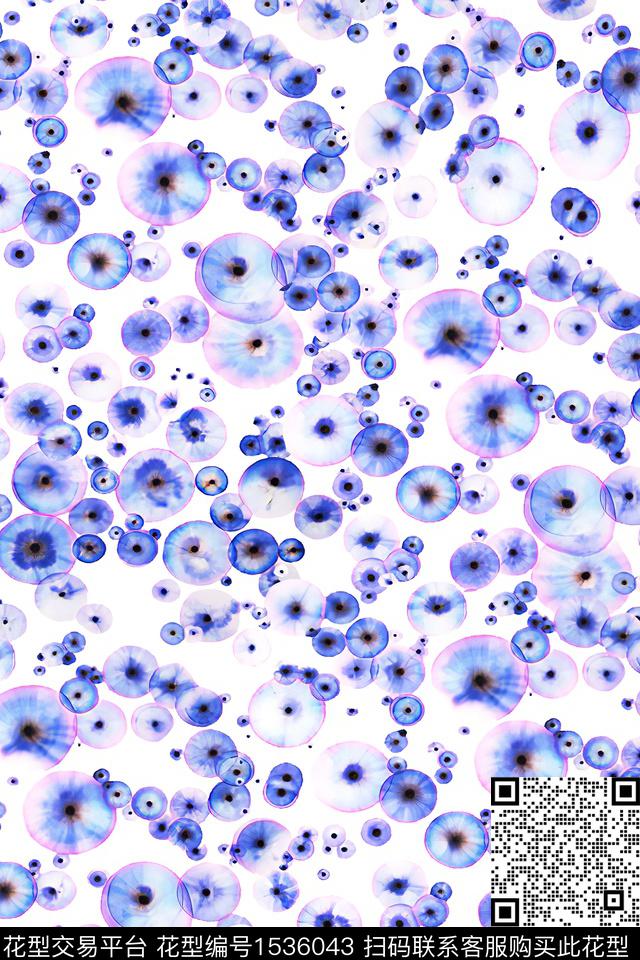 细胞圆抽象数码印花华亿平台下载（图片编号: 1536043） - 瓦栏（Walan）